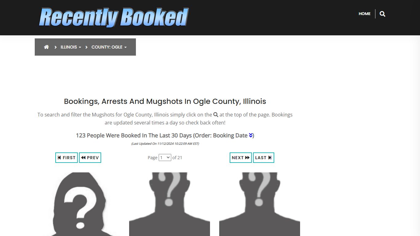 Bookings, Arrests and Mugshots in Ogle County, Illinois - Recently Booked