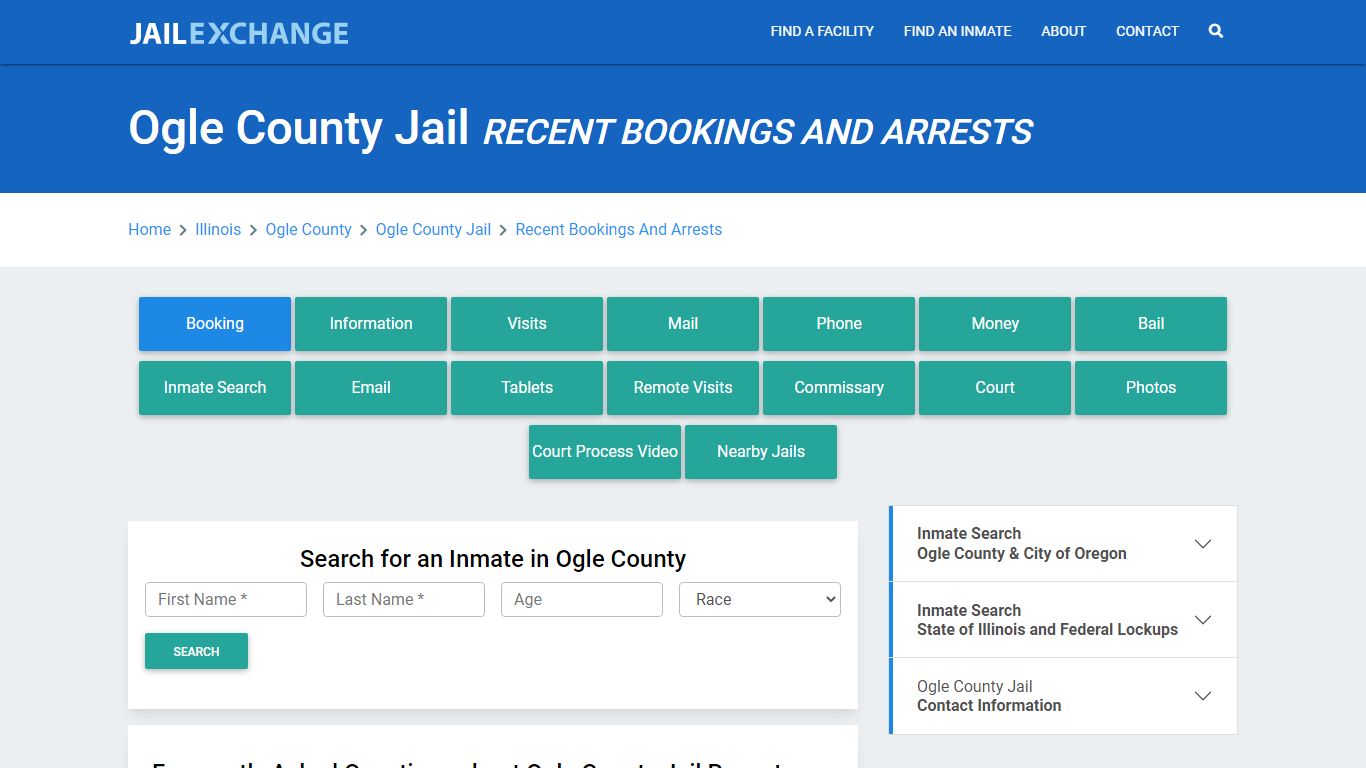 Ogle County Jail Recent Bookings And Arrests - Jail Exchange