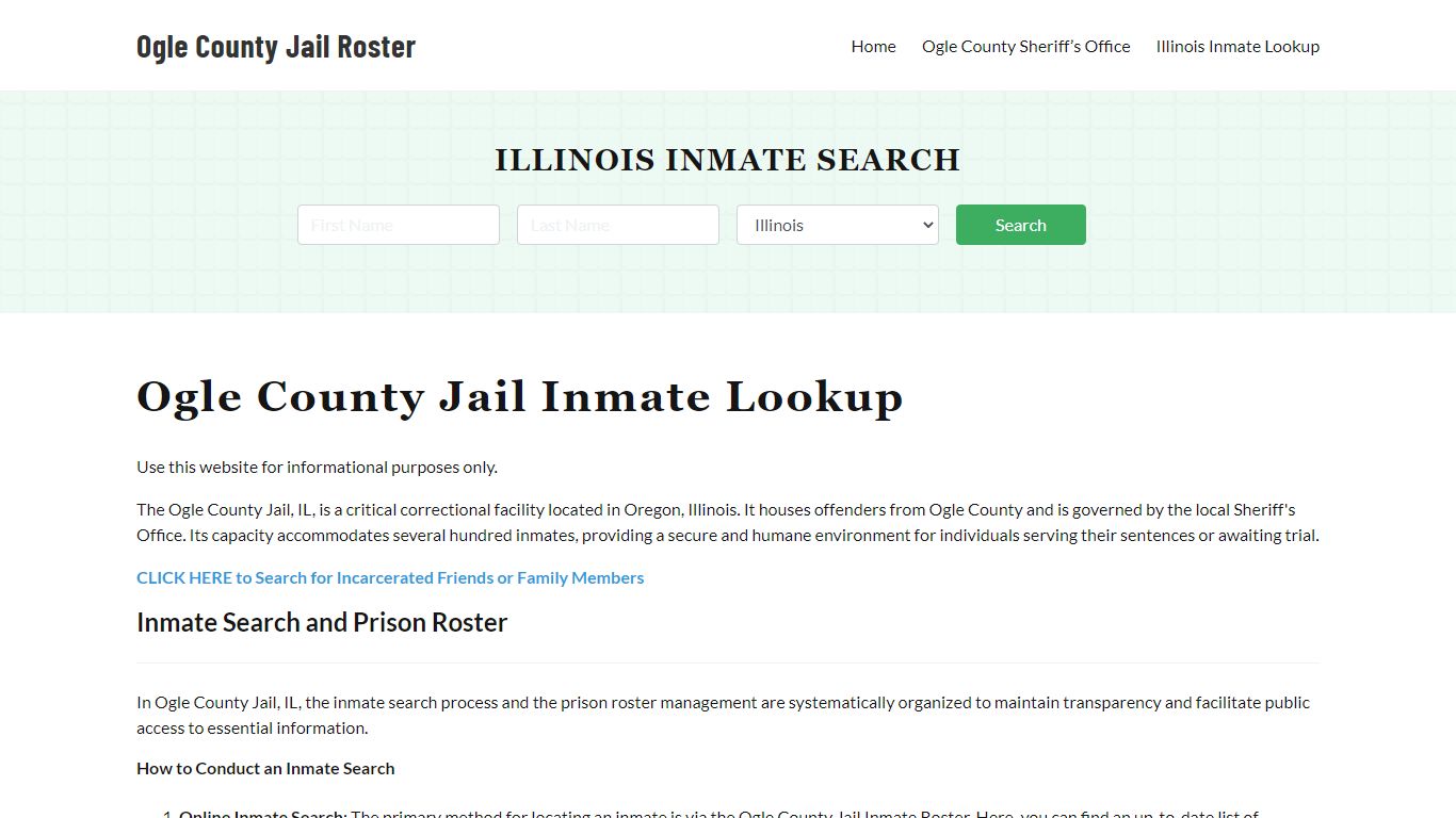 Ogle County Jail Roster Lookup, IL, Inmate Search